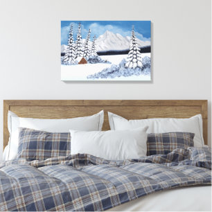 Snöig vinter canvastryck