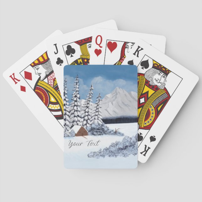 Snöig vinter casinokort (Baksidan)