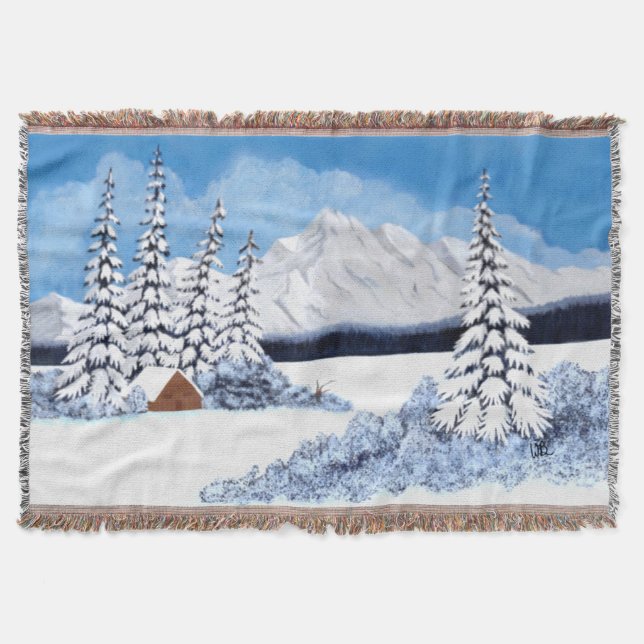 Snöig vinter medium filt (Framsidan)