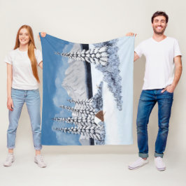 Snöig vinter medium fleecefilt