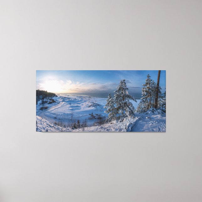 Snöig vinter Östersjökust Canvastryck (Framsida)