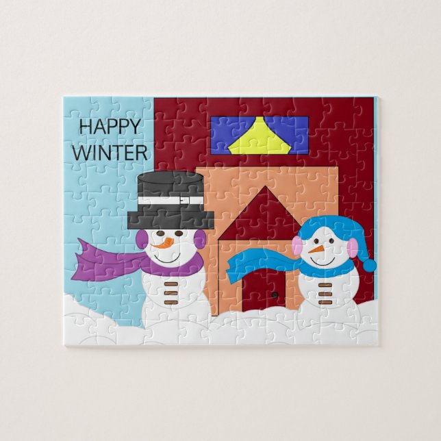 Snöig vinter pussel (Horisontell)
