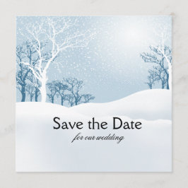 Snöig vinter Save the Date isblå Spara Datumet