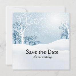 Snöig vinter Save the Date isblå Spara Datumet