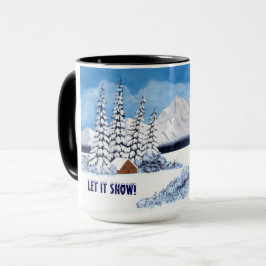 Snöig Vinter Stor Mugg