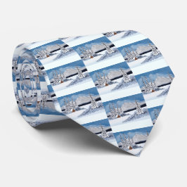 Snöig vinterhalsduk slips