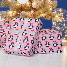 Snöig vinterpingvin presentpapper