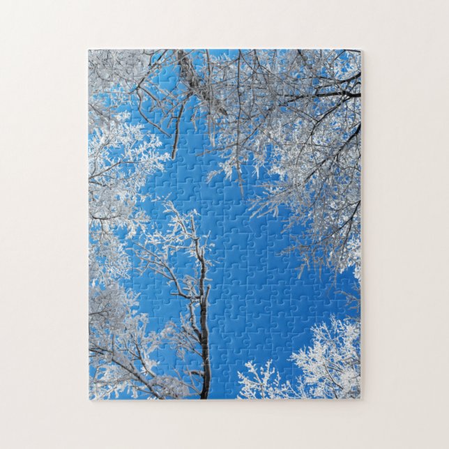 Snöig vinterscen pussel (Vertikal)