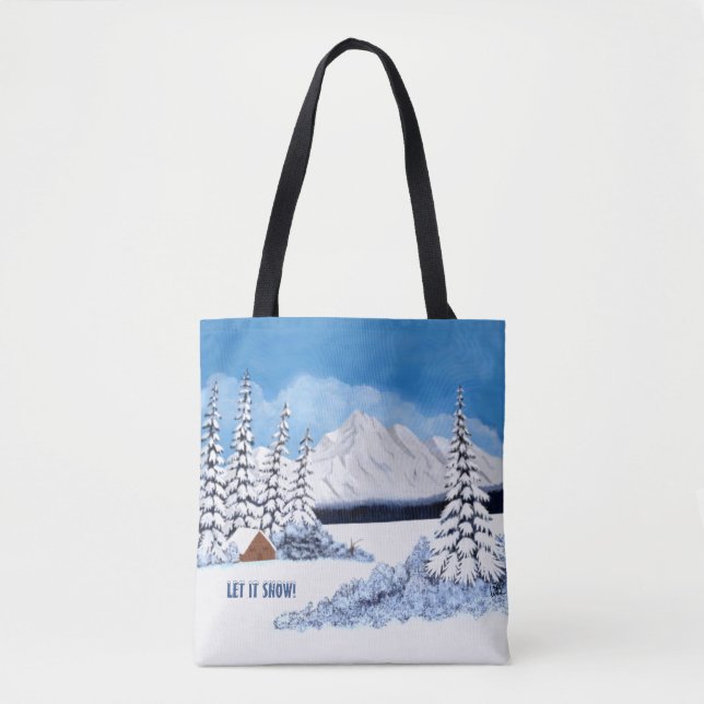 Snöig vinterscen tygkasse (Framsida)