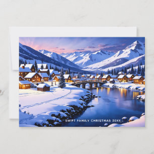 Snöig vintervacker julkort - Anpassad