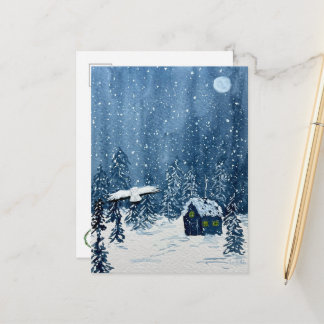Snöig Vintervärld Postkort Vykort