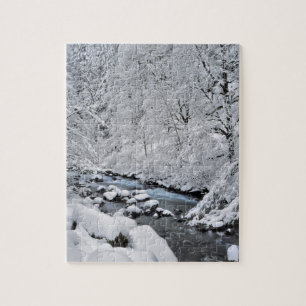 Snöig vit bäckscenisk, Oregon Pussel