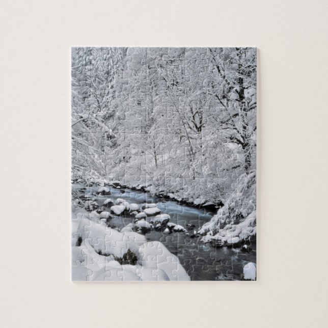 Snöig vit bäckscenisk, Oregon Pussel (Vertikal)