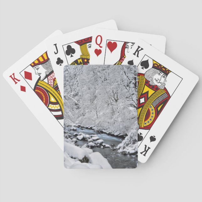 Snöig vit bäckscenisk, Oregon Spel Kort (Baksidan)