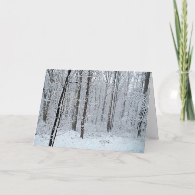 Snöig vit poppelskog kort (Framsida)