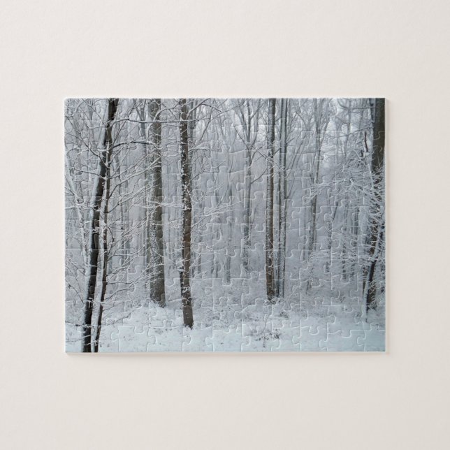 Snöig vit poppelskog pussel (Horisontell)
