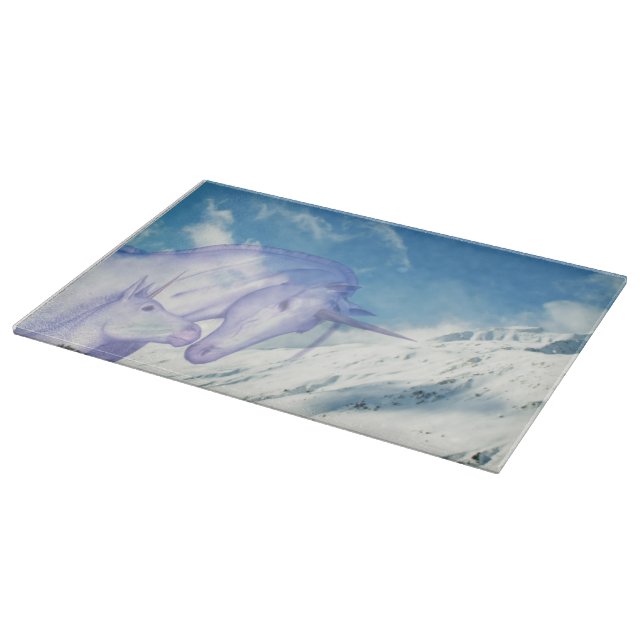 Snöiga Bergs Enhörning Vinterutsikt (Hörn)