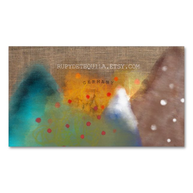 Snöiga bergsbuskar magnetiska visitkort (Framsida)