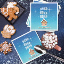 Snöiga Blå Pepparkakor Semester Pappersservetter