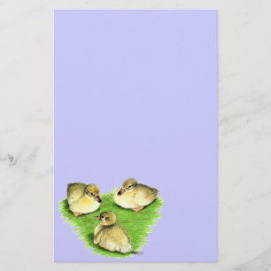 Snöiga gräsandungar brevpapper