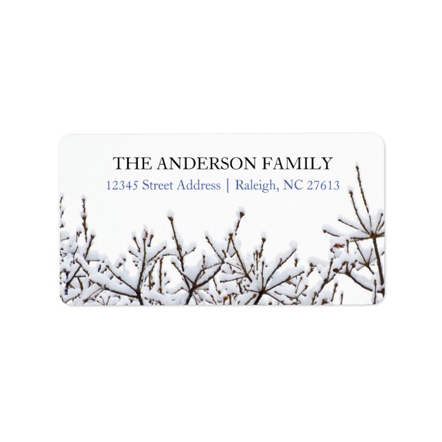 Snöiga Grenar - Adressetiketter (Framsidan)