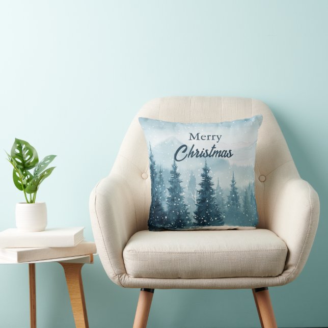 Snöiga julgranar  kudde (Stol)