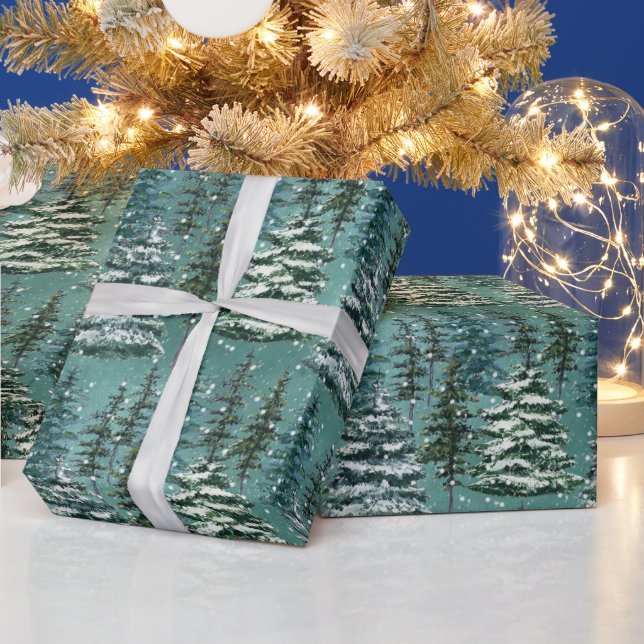 Snöiga julgranar presentpapper (Helgdagar)