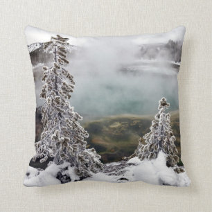 Snöiga Yellowstone Kudde
