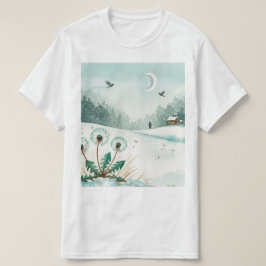 Snöigt vinterlandskap t shirt