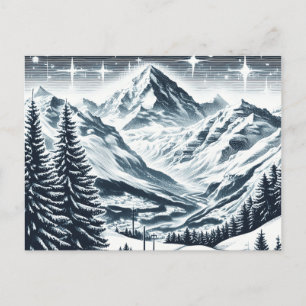 Snöigt vintervinterparadis vykort