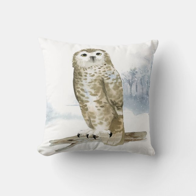 Snöj-Dekorativ kudde-vintringsbricka i Uggla Kudde (Framsida)