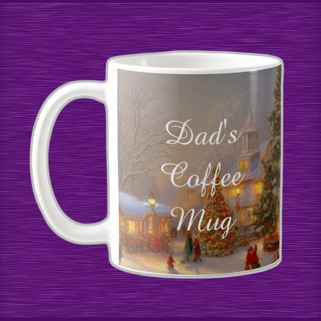 Snöj Julgranar i nostalgic byscen Kaffemugg (Skapare uppladdad)