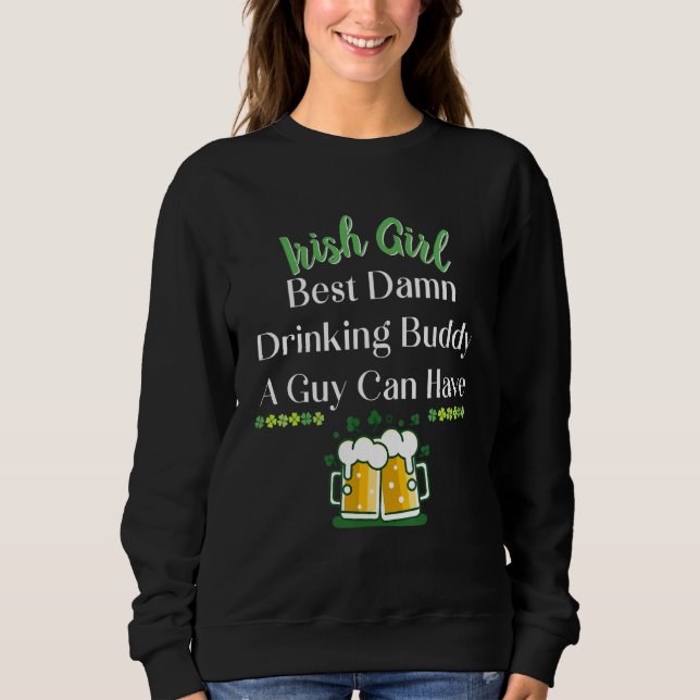 Snoj Shamrock Patrick's Day Drinking Buddy A Guy T Shirt (Framsida)