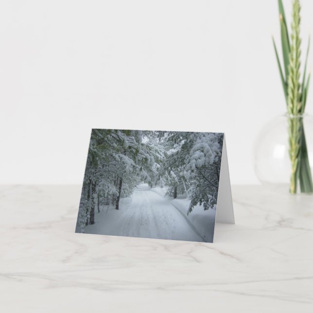 Snöj, Träd-länd Land Lane Helgkort (Framsida)