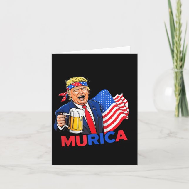 Snoj Trump Drink Beer Tees - Jul 2024 Gr Kort (Framsida)