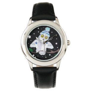 Snöj Uggla med Hat~handklocka Armbandsur