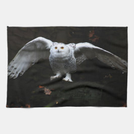 Snöj Uggla med öppen Vingar ktcna Kökshandduk