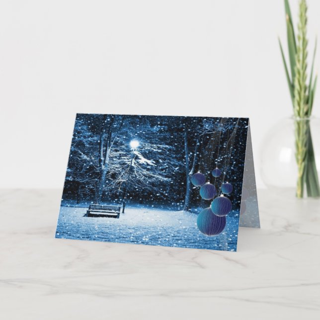Snokande julkort helgkort (Framsida)