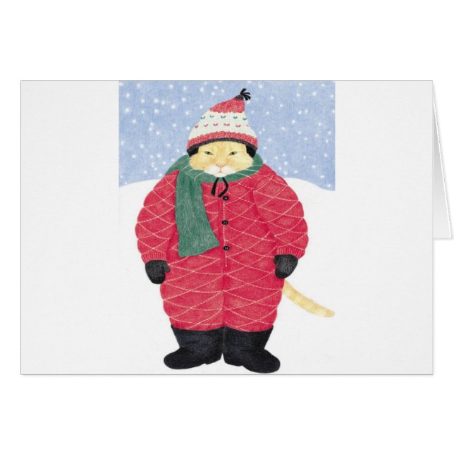 SNÖKATT HÄLSNINGSKORT (Framsidan Horizontal)