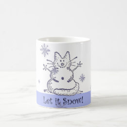 Snökatten låt det snöa muggen kaffemugg