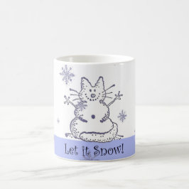Snökatten låt det snöa muggen kaffemugg