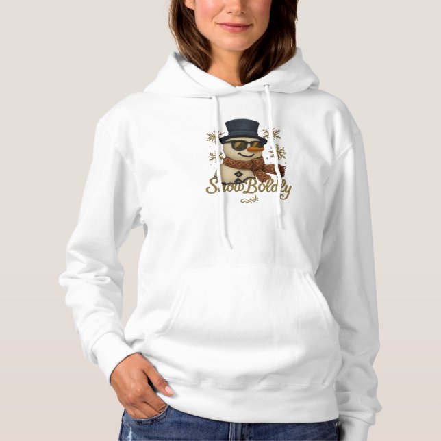 Snökompis Glittrande Snöman T Shirt (Framsida)