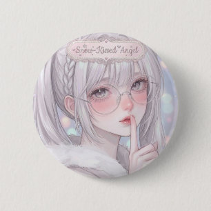 Snökyssad ängel Mjuk estetisk anime-tjej Glasögon Knapp