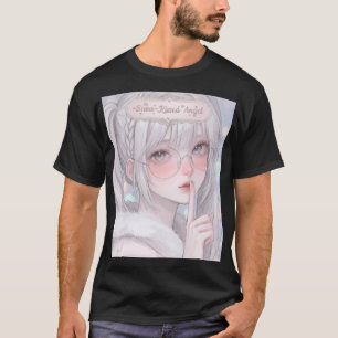Snökyssad ängel Silverhår Vinterestetisk Gra T Shirt