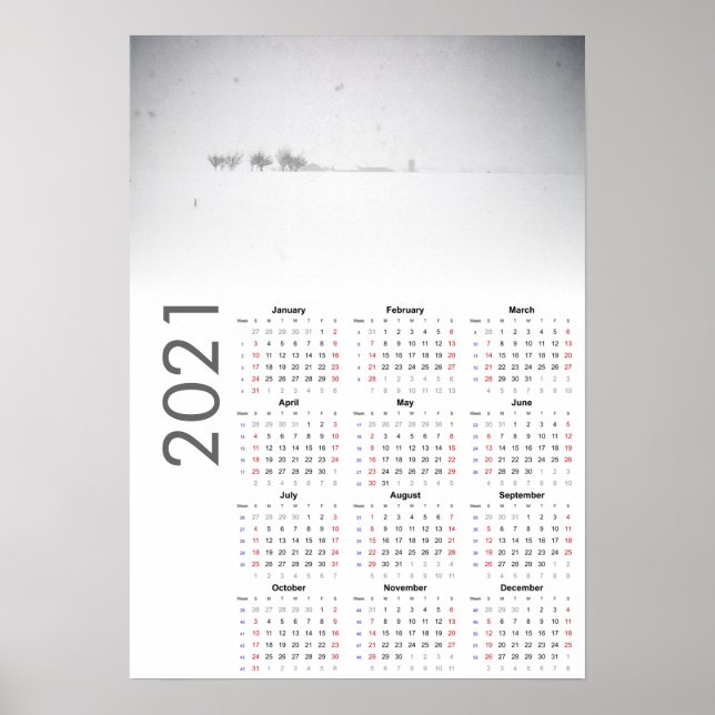 Snölandskap Kalender 2021 Affisch (Framsidan)