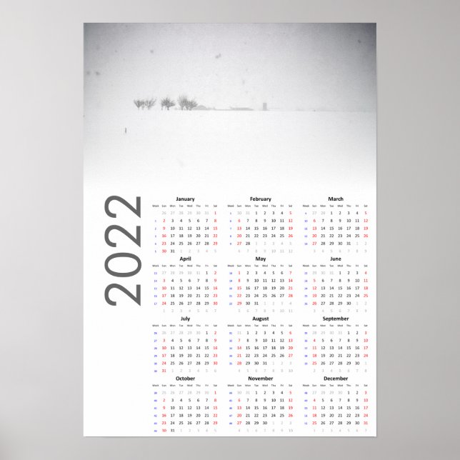 Snölandskap Kalender 2022 Affisch (Framsidan)