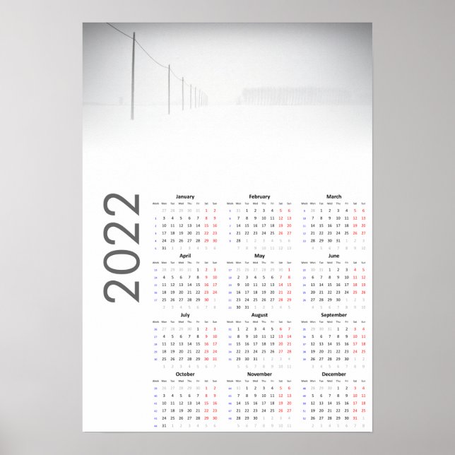 Snölandskap Kalender 2022 Affisch (Framsidan)