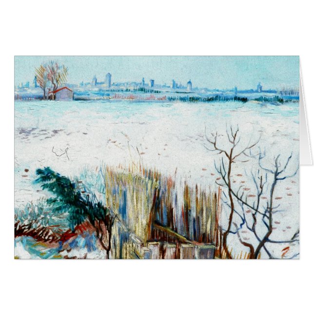 Snölandskap med Arles av Vincent van Gogh Hälsningskort (Framsidan Horizontal)