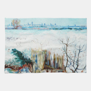 Snolandskap med Arles av Vincent van Gogh Kökshandduk