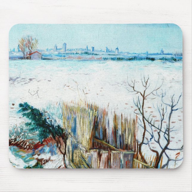 Snölandskap med Arles av Vincent van Gogh Musmatta (Framsidan)